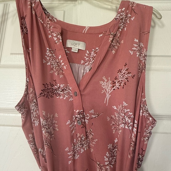 LOFT Pink and Orange Sleeveless Maxi Dress Casual V-neck - Picture 4 of 4